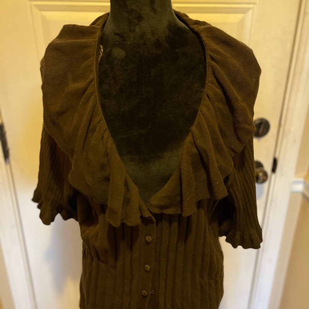 Chocolate Brown Short Sleeve Sweater